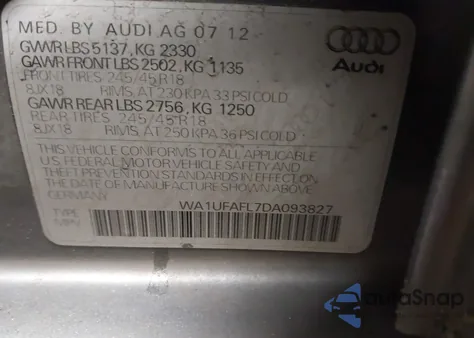 2013 Audi Allroad 2.0T Premium Plus z USA, uszkodzony, nr VIN WA1UFAFL7DA093827